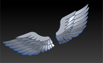 ailes 3d impression modèle in 3dexport conception ange signe oiseau mouche art aigle élément obj stl cnc décoration or 3d print model - Mito3D