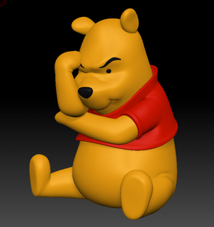 winnie pooh pensar animales Winnie the Pooh dibujos animados disney personaje oso 3d print model - Mito3D