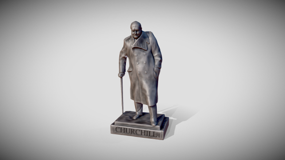 Winston Churchill 3d impression sculpture 3dmodels 3dprintable statue 3d print model - Mito3D