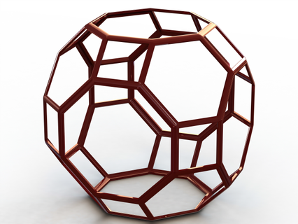 wireframe great rhombicuboctahedron mathematical art geometry polyhedron archhimedian solid edge square line design hexagonal faces regular octagonal plastic part 3d print model - Mito3D