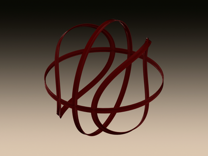 estructura metálica forma baloncesto matemático Arte rojo color plastico Deportes complejo diseño redondo esfera curva belleza matemáticas moderno industria industrial 3d print model - Mito3D