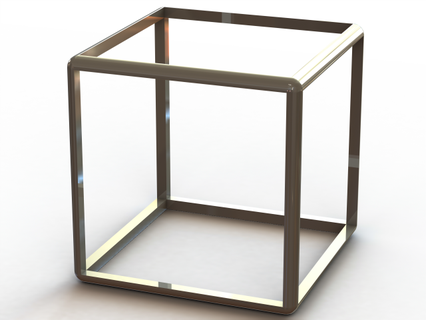 estructura metálica forma cubo gratis matemático Arte diseño geométrico plastico arquímedes objetos imprimible impresión cuadrado resumen concepto industria industrial objeto 3d print model - Mito3D
