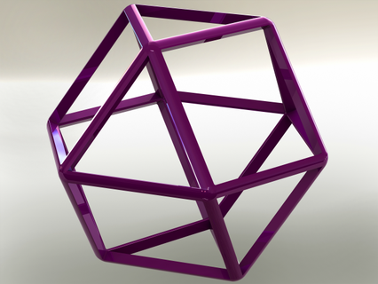 wireframe shape cuboctahedron mathematical art archimedean complex design faces magic part pattern plastic polygons polyhedron square symmetry triangle geometric 3d print model - Mito3D