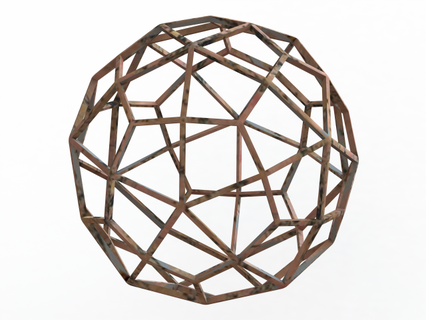 wireframe deltóide hexecontahedron matemático arte convexo dodecaedro rostos geometria trapezoidal estrombico tetragonal catalão sólido dual poliedro rhombicosidodecahedron arquimediano comprimentos ângulos 3d print model - Mito3D