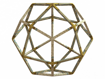 estructura metálica forma deltoidal icositetraedro matemático Arte geometría trapezoidal tetragonal icosikaitetraedro trisoctaedro estrombico uniforme rombicuboctaedro pseudorhombicuboctahedron cartesiano coordenadas sólido trapezoedro cubo octaedro 3d print model - Mito3D