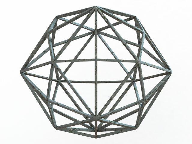 wireframe shape disdyakis dodecahedron mathematical art archimedean catalan decakis geometry hexoctahedron hexakis octahedron octakis cube hexahedron kisrhombic truncated cuboctahedron topologically rhombic 3D print model - Mito3D