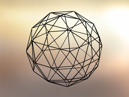 estructura metálica forma geodésico poliedro esfera matemático Arte geométrico geometría figura formar sólido resumen complejo costura plastico imprimible diseño moderno 3d print model - Mito3D