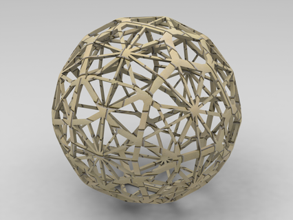 tel kafes şekil geometrik yönlü küre matematiksel Sanat karmaşık top şekilli arşimet geometri küresel çokyüzlü simetrik üniforma yüzler tasarım modern 3d print model - Mito3D