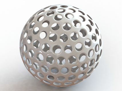 filaire forme géométrique golf Balle mathématique art globe isolé engrener réseau objet particule modèle science scientifique cercle complexe relier point figure 3d print model - Mito3D