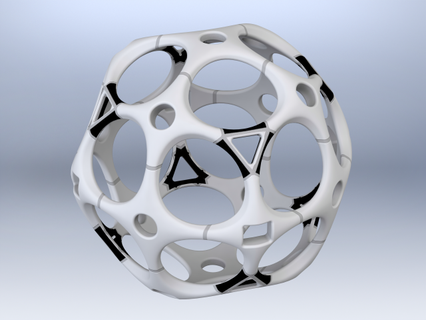 estructura metálica forma geométrico agujeros patrón pelota matemático Arte elementos suave esquinas científico deformado platónico formas circulo concepto elemento figura formar geometría agujero 3d print model - Mito3D