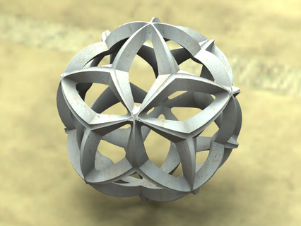 wireframe forma geometrico foglia palla matematico arte sfera netto scienza figure oggetti forme filo strutture Costruzioni cerchio punti Linee maglia cornici 3d print model - Mito3D