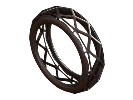wireframe geométrico anel matemático arte geometria resumo Projeto plástico esfera imprimível complexo figura Formato matemática moderno círculo cinzento 3d print model - Mito3D