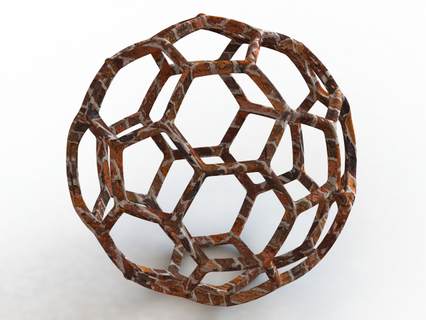 estructura metálica forma geométrico fútbol pelota matemático Arte arquímedes complejo elemento formar malla red objeto partícula polígono poligonal redondo estilo símbolo 3d print model - Mito3D
