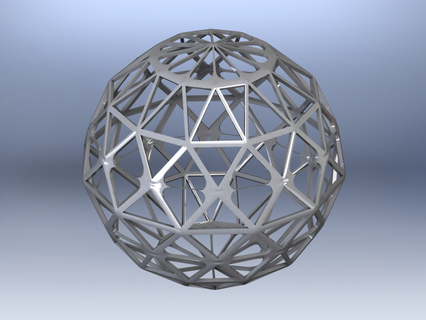 wireframe shape geometric sphere cut diamond mathematical art white modern plastic complex ball carats gemstone sculpture crystal decor decoration math 3d print model - Mito3D