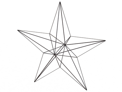 wireframe geométrico Estrela matemático arte geometria figura Formato poliedro sólido resumo complexo desatado estrelas estrelado plástico imprimível 3d print model - Mito3D
