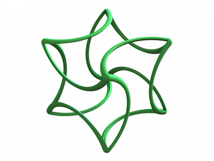 wireframe geométrico torcido cubo matemático arte realista modelo resumo símbolos decoração geometria logotipo símbolo fio plástico impressão imprimível Projeto 3d print model - Mito3D