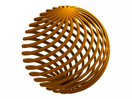 wireframe forma geometrico contorto sfera matematico arte astratto simboli arredamento geometria logo simbolo clip cablata filo cerchio plastica stampabile moderno design 3d print model - Mito3D