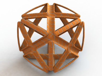 wireframe shape geometric x cube mathematical art cuboid parts cubes puzzles colored regular complex enthusiasts mechanisms traditional challenge unique industry educational toys 3d print model - Mito3D