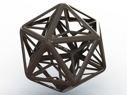 tel kafes şekil harika dodecahedron matematiksel Sanat yüzler geometri plastik çokyüzlü piramitler düzenli üçgensel tepe köşeli dışbükey yazdırılabilir geometrik 3d print model - Mito3D
