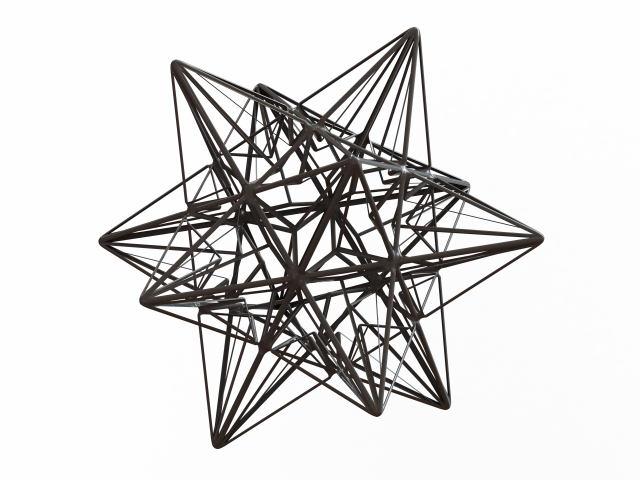 wireframe shape great icosahedron mathematical art faces figure geometry pentagrammic pentagrams plastic polyhedra pyramids triangular vertex design material 3D print model - Mito3D