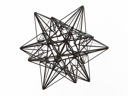 wireframe shape great icosahedron mathematical art faces figure geometry pentagrammic pentagrams plastic polyhedra pyramids triangular vertex design material 3d print model - Mito3D