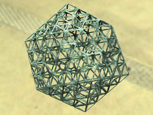wireframe shape icosahedron flake 3d print model in mathematical art 3dexport fractal sierpinski regular icosahedra triangle face topological dimension polygons polyhedra convex platonic solid fractals three standard 3d print model - Mito3D
