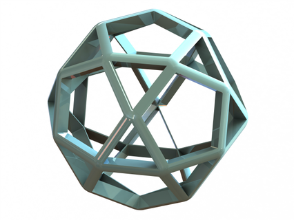 wireframe icosidodecaedro matemático arte ângulos arquimediano geometria arestas convexo plástico poliedro imprimível simplesmente sólido trinta enfrentou catalão moderno Projeto 3d print model - Mito3D