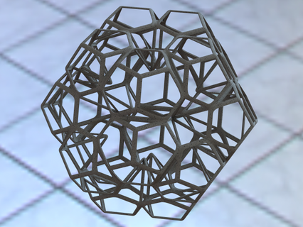 wireframe tenepes Floco dodecaedro matemático arte poliflocos Sierpinski fractal vértices topológico dimensão triângulo Pentágono pentafloco flocos regular pentágonos padrões simetria 3d print model - Mito3D