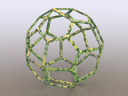 tel kafes şekil beşgen icositetrahedron matematiksel Sanat geometri ikosikaitetrahedron Katalanca katı çift haşlamak küp kristalografi gyroid Meydan piramitler yüzler üçgensel aynı düzlemde yarıçap 3d print model - Mito3D