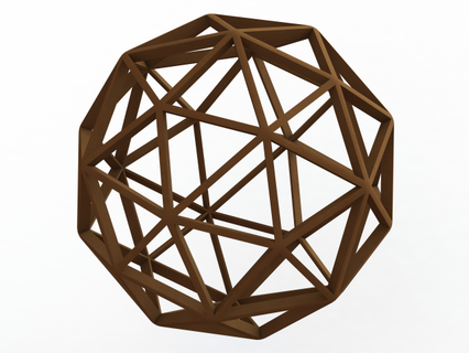 wireframe shape pentakis dodecahedron mathematical art catalan complex face geometry kisdodecahedron polyhedron pentagonal pyramid regular kleetope solid truncated icosahedron cartesian 3d print model - Mito3D