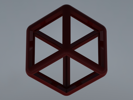 wireframe rômbico dodecaedro matemático arte resumo complexo figura Formato futurista geométrico geometria padronizar platônico poliedro desatado sólido plástico imprimível 3d print model - Mito3D