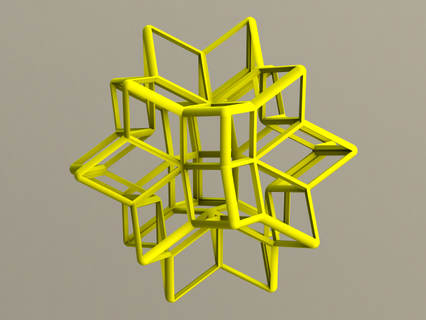 wireframe forma romboidale hexecontahedron matematico arte geometria stellazione triacontaedro facce icosaedrica simmetria matematica topologicamente convesso deltoidale regolare dodecaedro plastica stampabile 3d print model - Mito3D