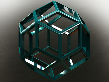 wireframe shape rhombic triacontahedron mathematical art geometry simply thirty faced polyhedron convex edges catalan solid icosidodecahedron zonohedron plastic printable acute angles archimedean 3d print model - Mito3D