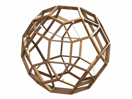 tel kafes şekil rhombicosidodecahedron matematiksel Sanat arşimet karmaşık tasarım yüzler geometrik büyü Bölüm Desen plastik çokgenler çokyüzlü simetri Meydan 3d print model - Mito3D