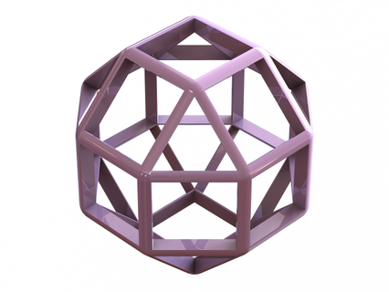 tel kafes şekil eşkenar dörtgen matematiksel Sanat arşimet küpoktahedron kenarlar yüzler geometri harika altıgen plastik katı Meydan simetri köşeler nokta 3d print model - Mito3D