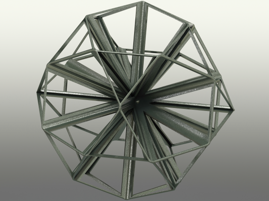 estructura metálica forma pequeña icosihemidodecahedron 3d impresión modelo in matemático arte 3dexport geometría icosahemidodecahedron uniforme estrella poliedro triangulos decágono vértice figura hemipoliedro dodecahemidodecahedron octava símbolo cruzado icosidodecaedro poliedros 3d print model - Mito3D