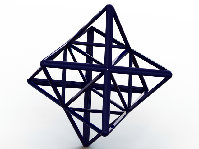 wireframe forma stellato ottaedro matematico arte composto tetraedri piramide complesso piramidi figure mistero poliedro matematici facce regolare triangoli angoli plastica stampabile design 3D print model - Mito3D