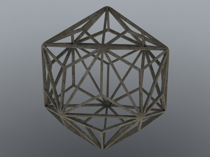wireframe shape triakis icosahedron mathematical art geometry archimedean solid catalan isosceles triangle faces truncated dodecahedron equilateral pacioli vinci kleetope regular deltahedron 3d print model - Mito3D