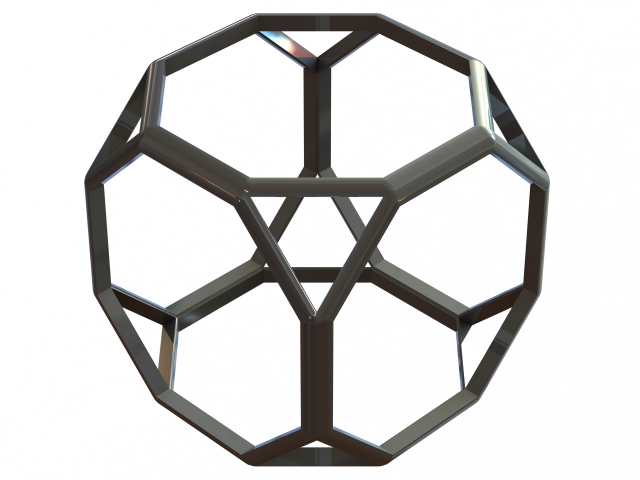 wireframe shape truncated cube mathematical art archimedean edges faces geometry hexagons octahedron plastic point polyhedron printable squares symmetry 3D print model - Mito3D