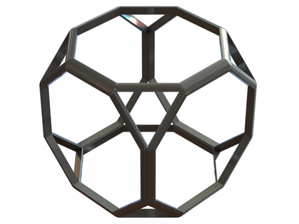 wireframe truncado cubo matemático arte arquimediano arestas rostos geometria hexágonos octaedro plástico poliedro imprimível quadrados simetria 3d print model - Mito3D
