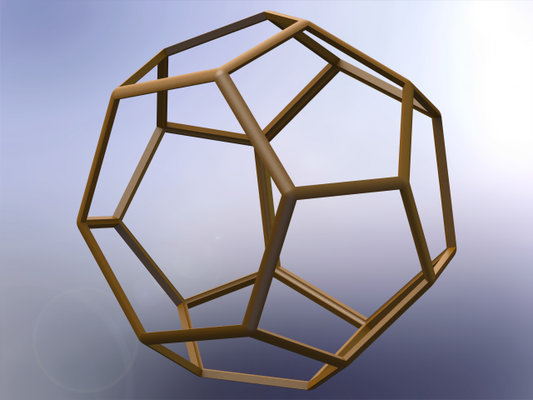 estructura metálica forma truncado hexagonal trapezoedro 3d impresión modelo in matemático arte 3dexport geometría cuarto pentágono hexágono caras truncando panal dodecaedro irregular tetradecaedro goldberg poliedro bipirámide geométrico simetría 3d print model - Mito3D