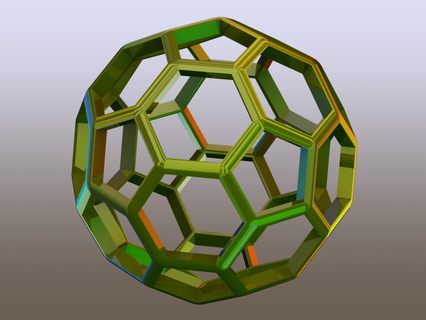 tel kafes şekil kesilmiş icosahedron matematiksel Sanat molekül inşa edilmiş plastik yazdırılabilir oluşturma Antik Yunan matematikçi mühendis astronom Arşimet arşimet katı çokyüzlü popüler modern 3d print model - Mito3D