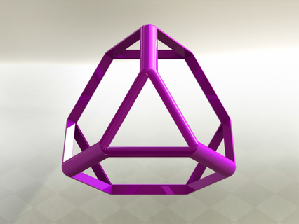 wireframe forma troncato tetraedro matematico arte archimede bordi facce geometria esagoni ottaedro plastica punto poliedro stampabile piazze simmetria moderno parte 3d print model - Mito3D
