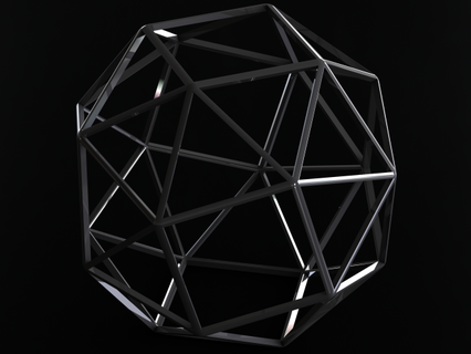 wireframe snub cube mathematical art polyhedron cutting cuboctahedron polygons triangle square symmetry vertex archimedean faces plastic part design shape complex magic pattern 3d print model - Mito3D
