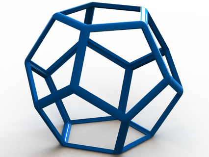 wireframe Grosso dodecaedro matemático arte Projeto elemento lapidado figura Formato geometria polígono sólido símbolo simetria triângulo oco indústria plástico 3d print model - Mito3D