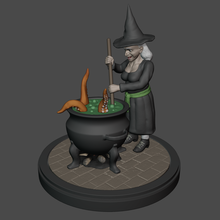 witch brewery witchcraft potion woman devil halloween medieval monster sorcery magic rpg swamp secret occult tentacle octopus cauldron 3d print model - Mito3D