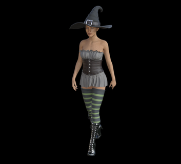 strega passeggio donna Halloween 3d print model - Mito3D
