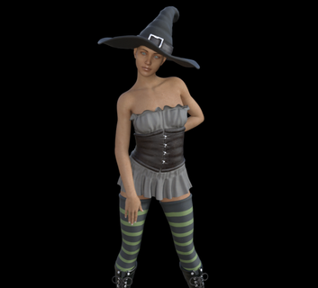 witcher standing woman halloween 3d print model - Mito3D