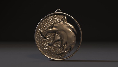 bruxo 3d impressão modelo in 3dexport medalhão joalheria prata ouro imprimível lembrança arte 3d print model - Mito3D