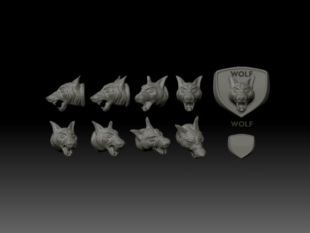 Loup sculpture 3dprint mode jouets animal 3D print model - Mito3D